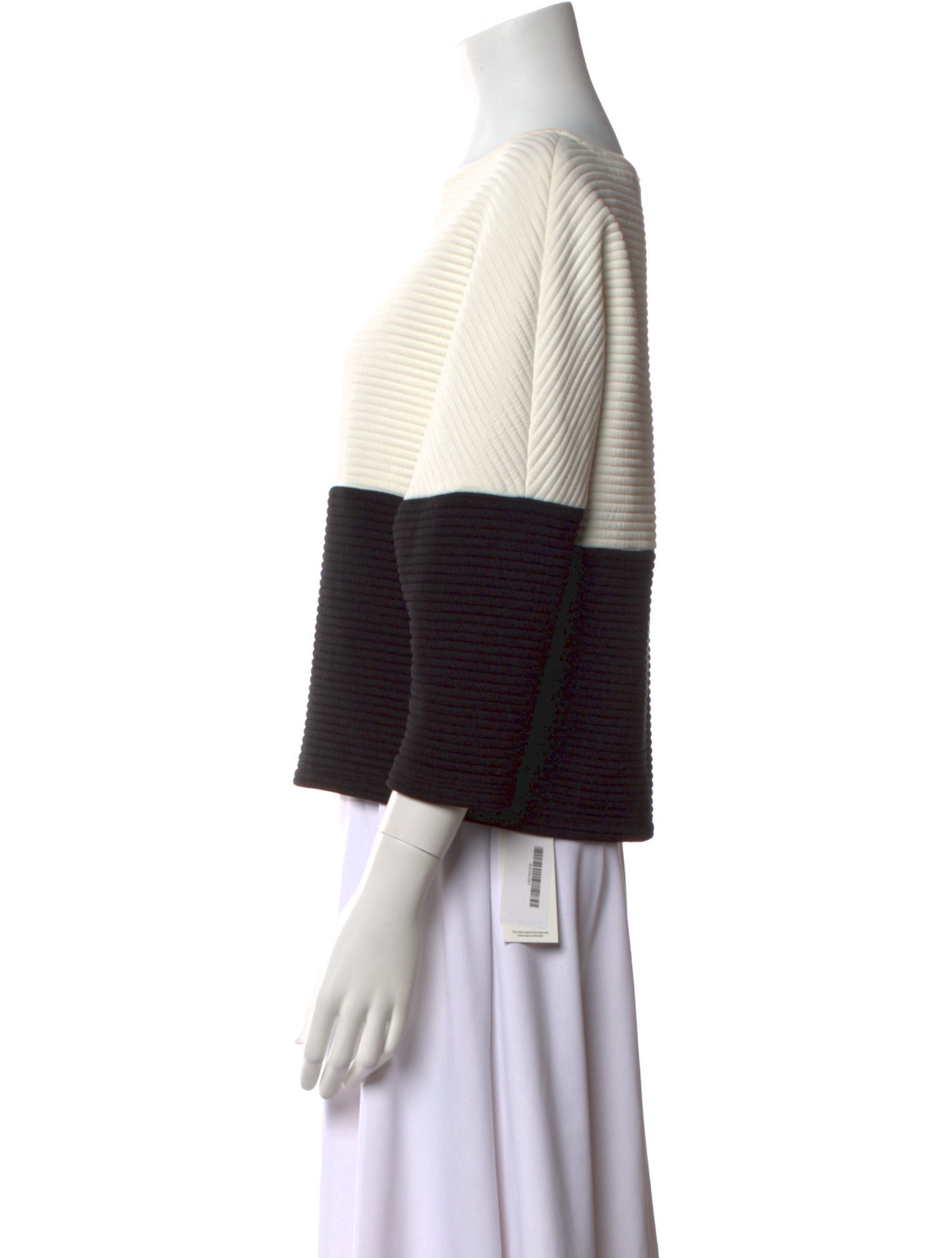 Alice + Olivia Striped Bateau Neckline Crop Top